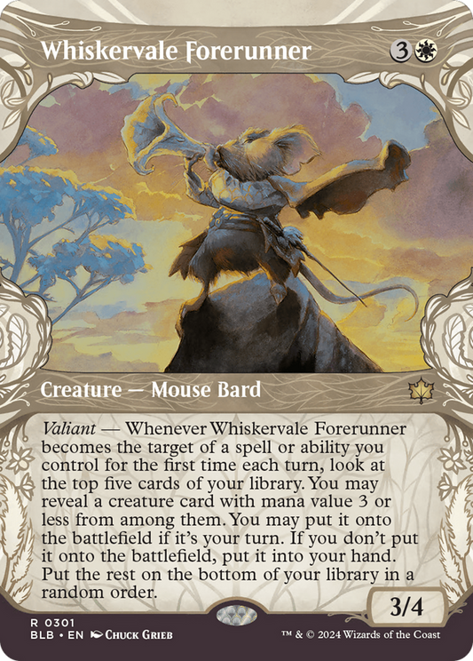 Whiskervale Forerunner (BLB-301) - Bloomburrow: (Showcase) (Borderless) Foil