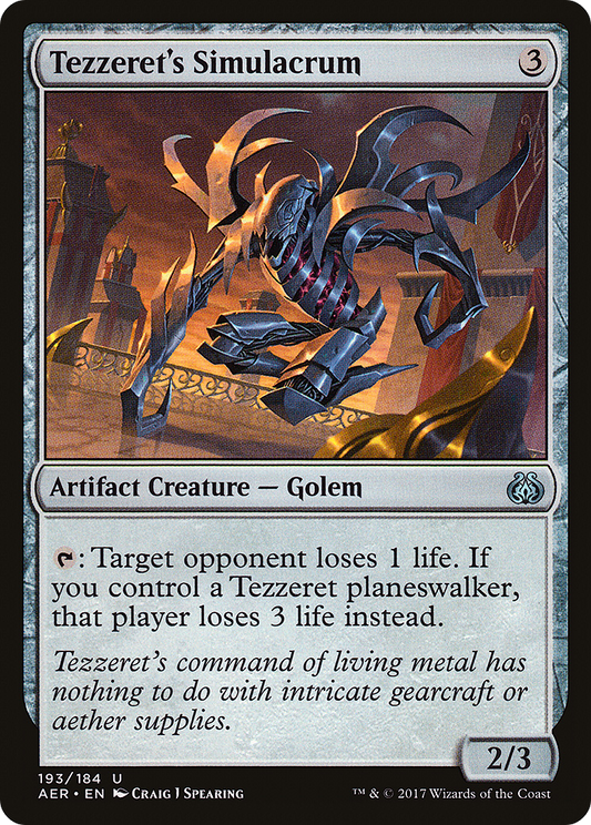 Tezzeret's Simulacrum (AER-193) - Aether Revolt Foil