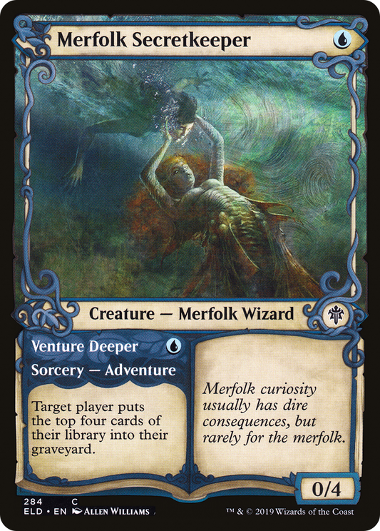 Merfolk Secretkeeper // Venture Deeper (Showcase) [Throne of Eldraine]