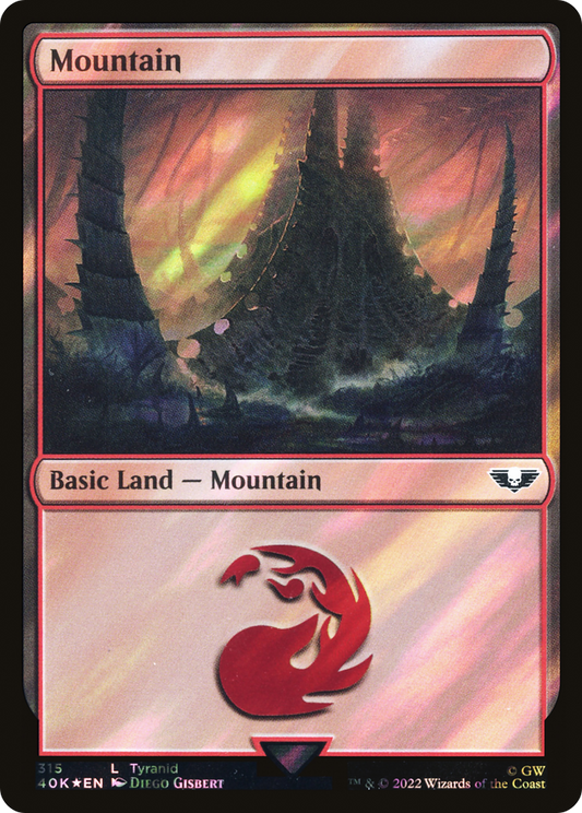 Mountain (315) (Surge Foil) [Universes Beyond: Warhammer 40,000]