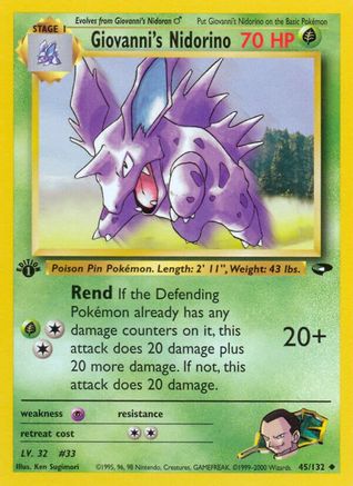 Giovanni's Nidorino (45/132) [Gym Challenge Unlimited]