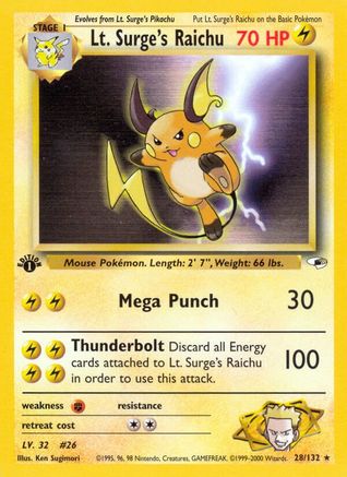Lt. Surge's Raichu (28/132) [Gym Heroes Unlimited]