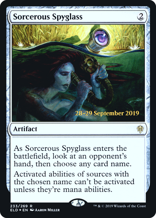 Sorcerous Spyglass  [Throne of Eldraine Prerelease Promos]