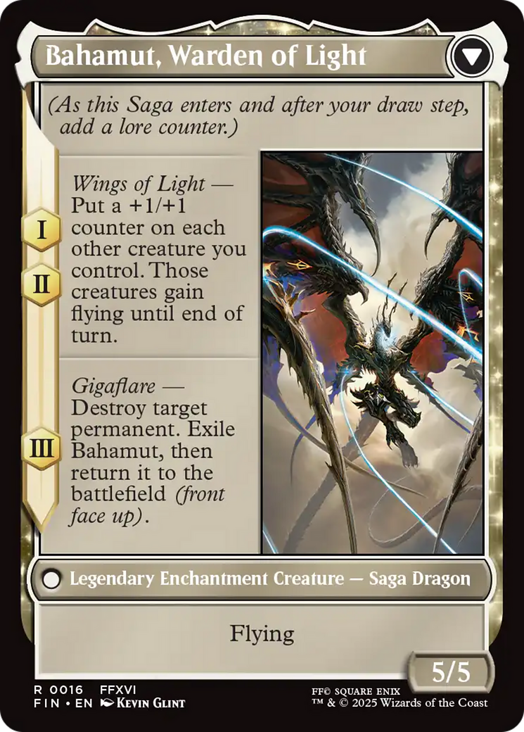 Dion, Bahamut's Dominant // Bahamut, Warden of Light (FIN-016) - FINAL FANTASY: (enchantment)