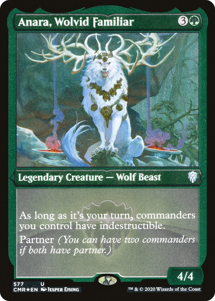 Anara, Wolvid Familiar (CMR-577) - Commander Legends Etched Foil