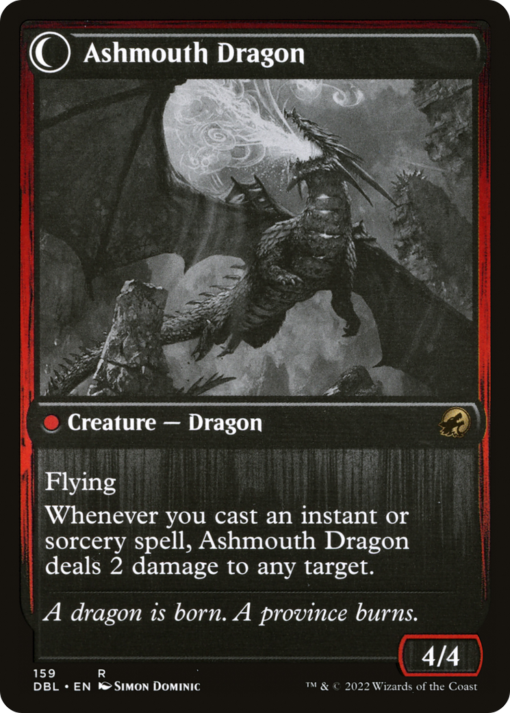 Smoldering Egg // Ashmouth Dragon (DBL-159) - Innistrad: Double Feature: (Double Faced Transform) Foil