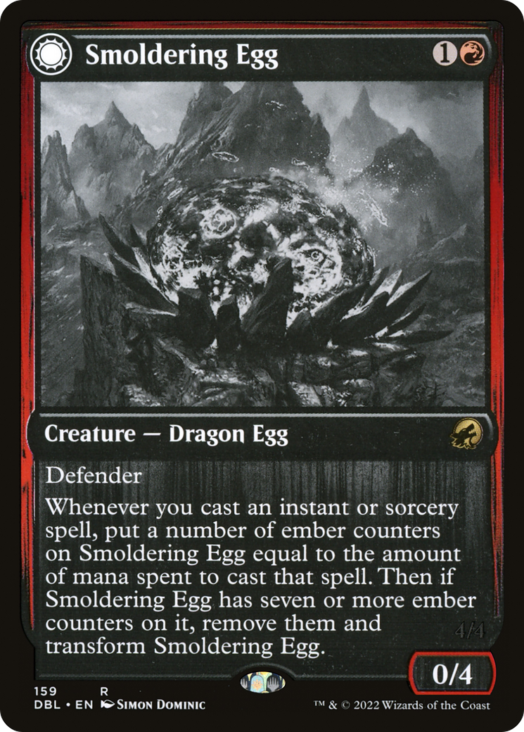 Smoldering Egg // Ashmouth Dragon (DBL-159) - Innistrad: Double Feature: (Double Faced Transform) Foil