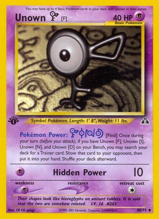 Unown [F] (48/75) [Neo Discovery Unlimited]