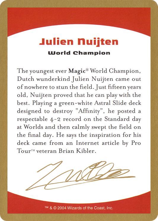 2004 Julien Nuijten Biography Card [World Championship Decks]