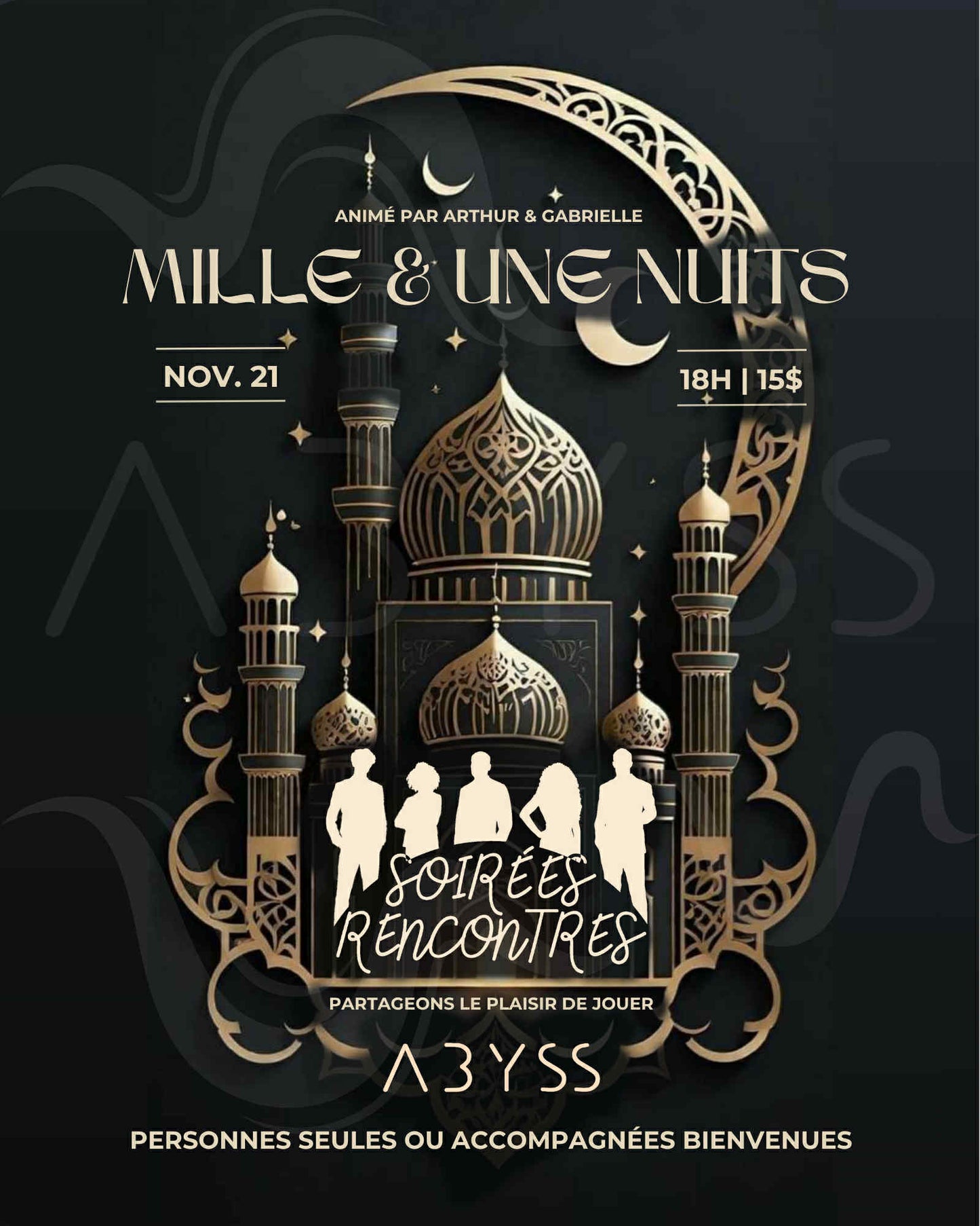 Soirée Rencontres 21 Novembre - Edition Mille et Une Nuits