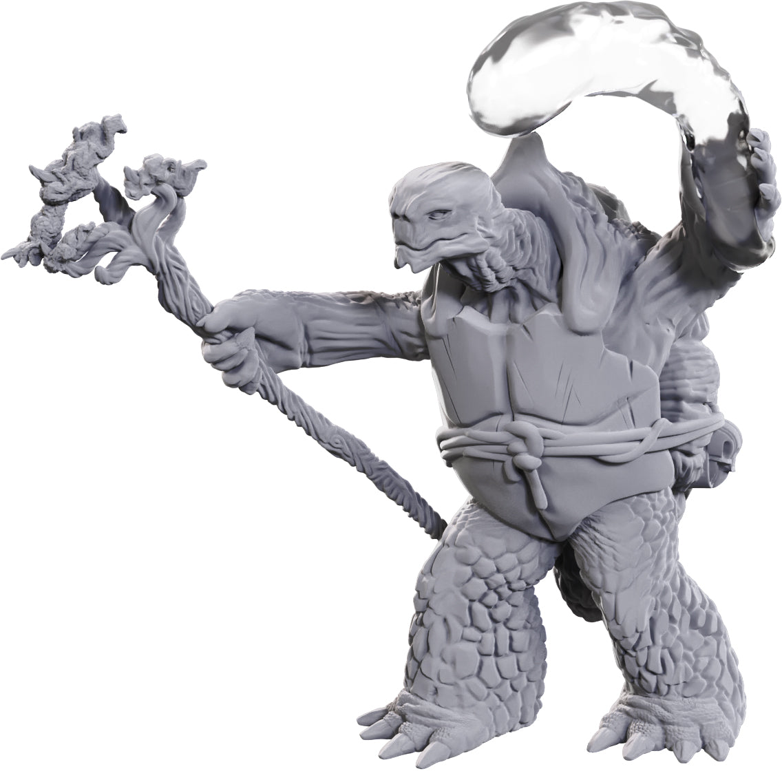 D&D Unpainted Minis - Tortle Druid and Wild Shape Giant Lizard (90707)