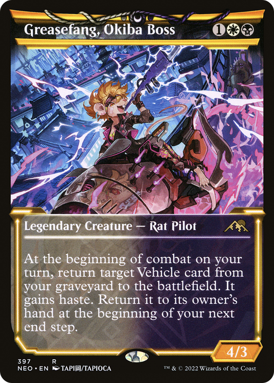 Greasefang, Okiba Boss (Showcase Soft Glow) [Kamigawa: Neon Dynasty]