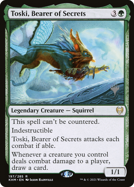 Toski, Bearer of Secrets (PPKHM-197P) - Kaldheim Promos