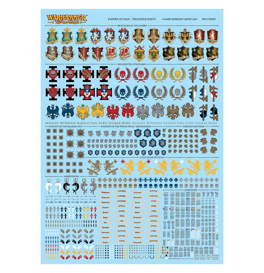 Old World - Empire of Man Transfer Sheet
