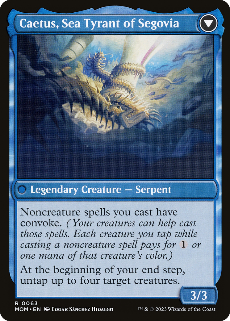 Invasion of Segovia // Caetus, Sea Tyrant of Segovia (MOM-063) - March of the Machine Foil
