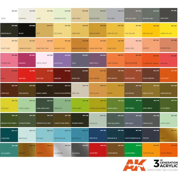 Products AK Acrylic 3G -  Briefcase With 100 Gen 3 Colors (AK11702)