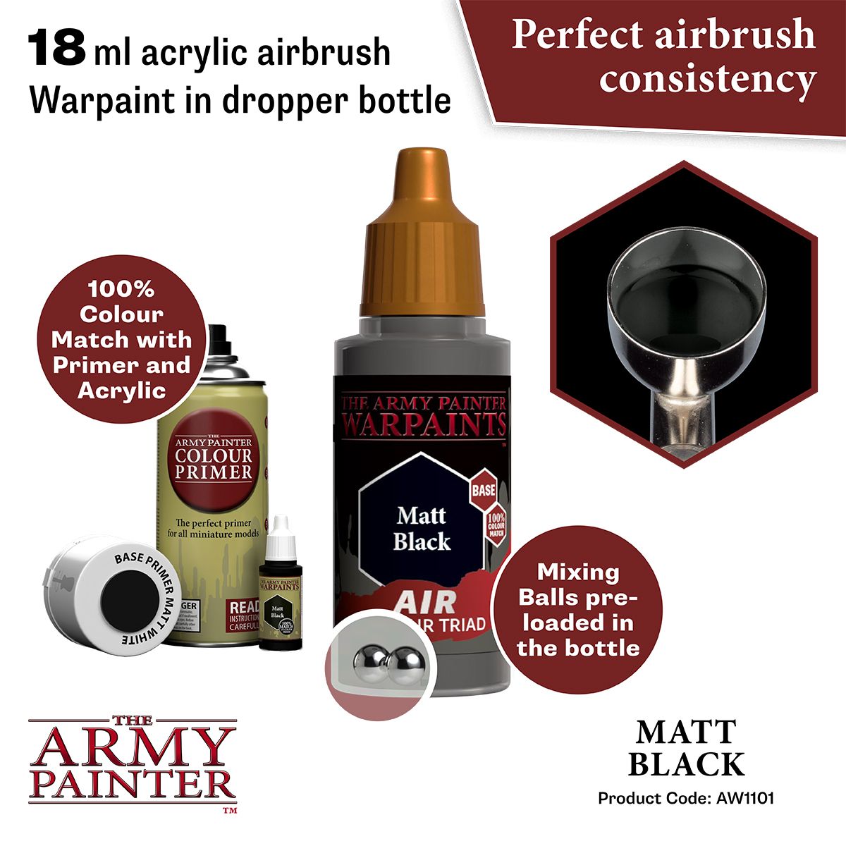 Warpaints Air: Matt Black ( AW1101 )