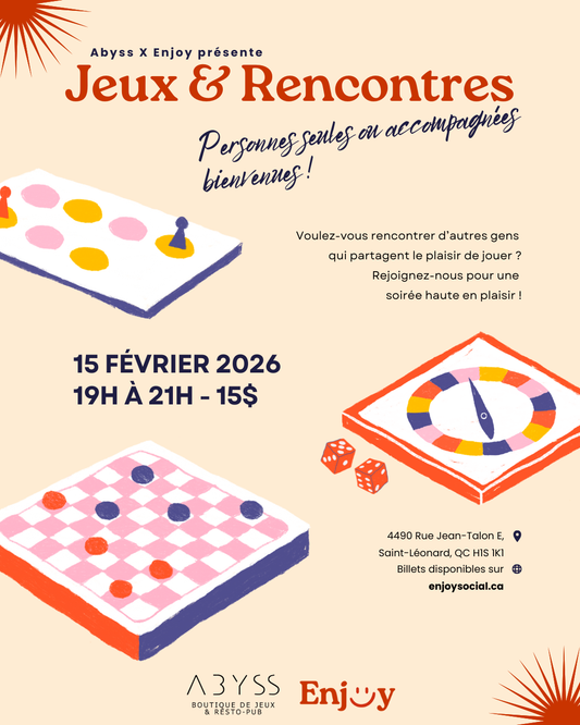 Soirée Jeux et Rencontres - Organisée par EnJoy Social