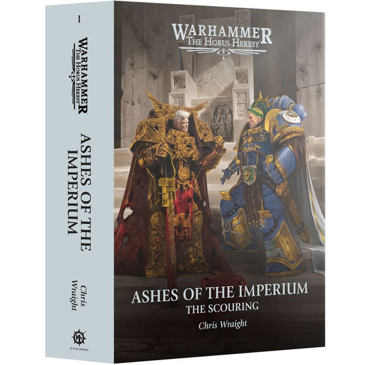 Book titled 'Ashes of the Imperium' by Chris Wright with Warhammer branding on a white background