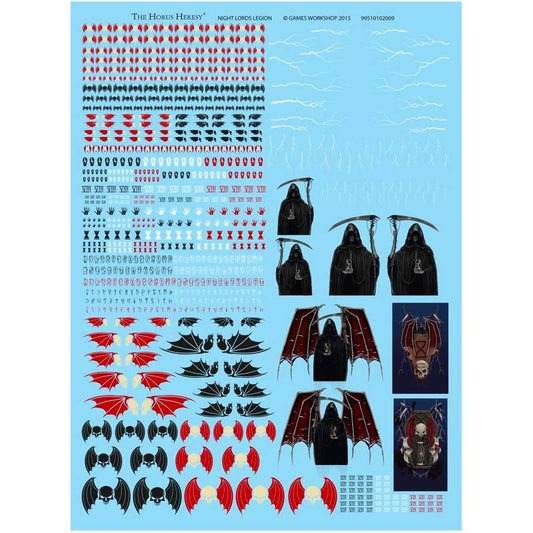Horus Heresy - Night Lords Legion Transfer Sheet