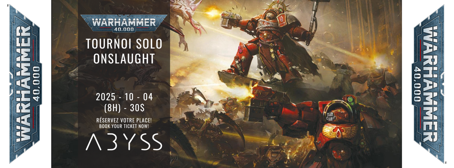 2025-10-05, warhammer 40k,  Abyss Tournois Solo Onslaught 3k points