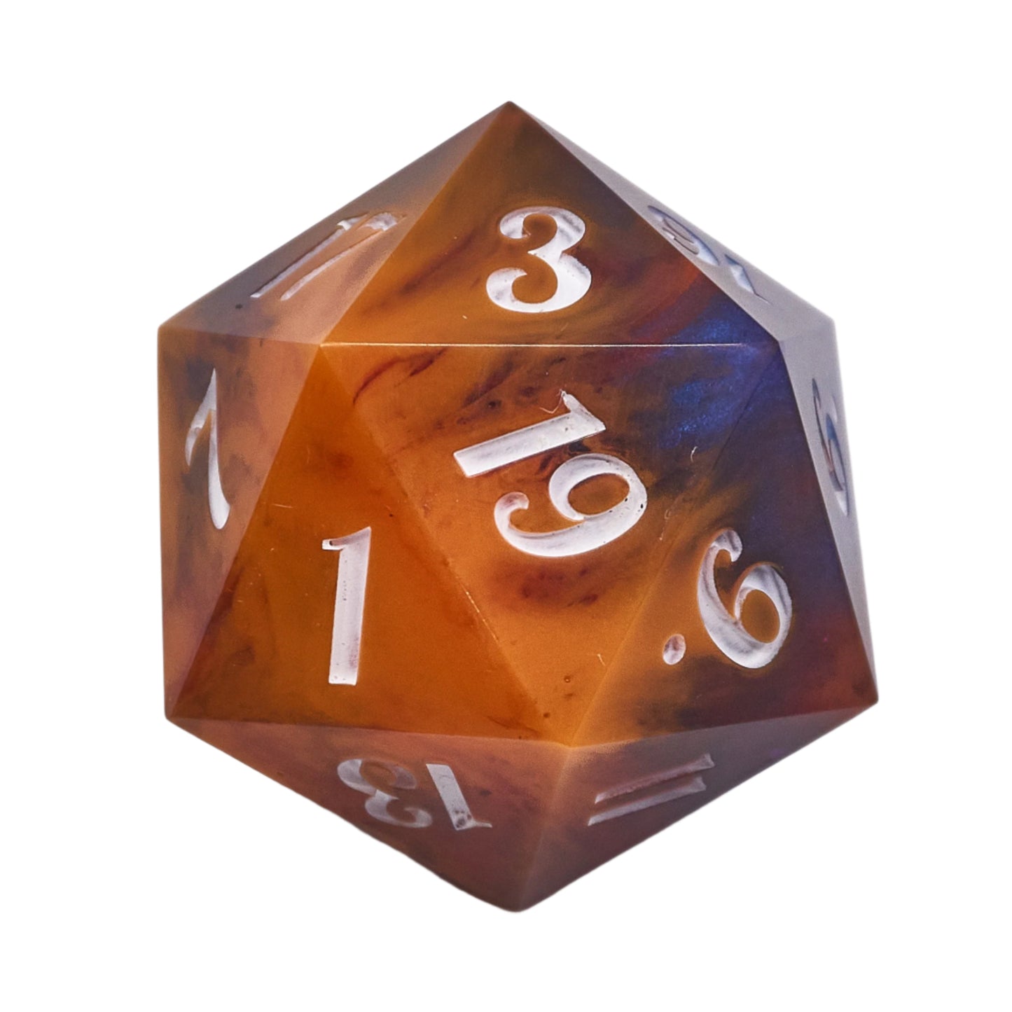 Sweet Dice - Jumbo D20 - Orange-Blue Dream / White