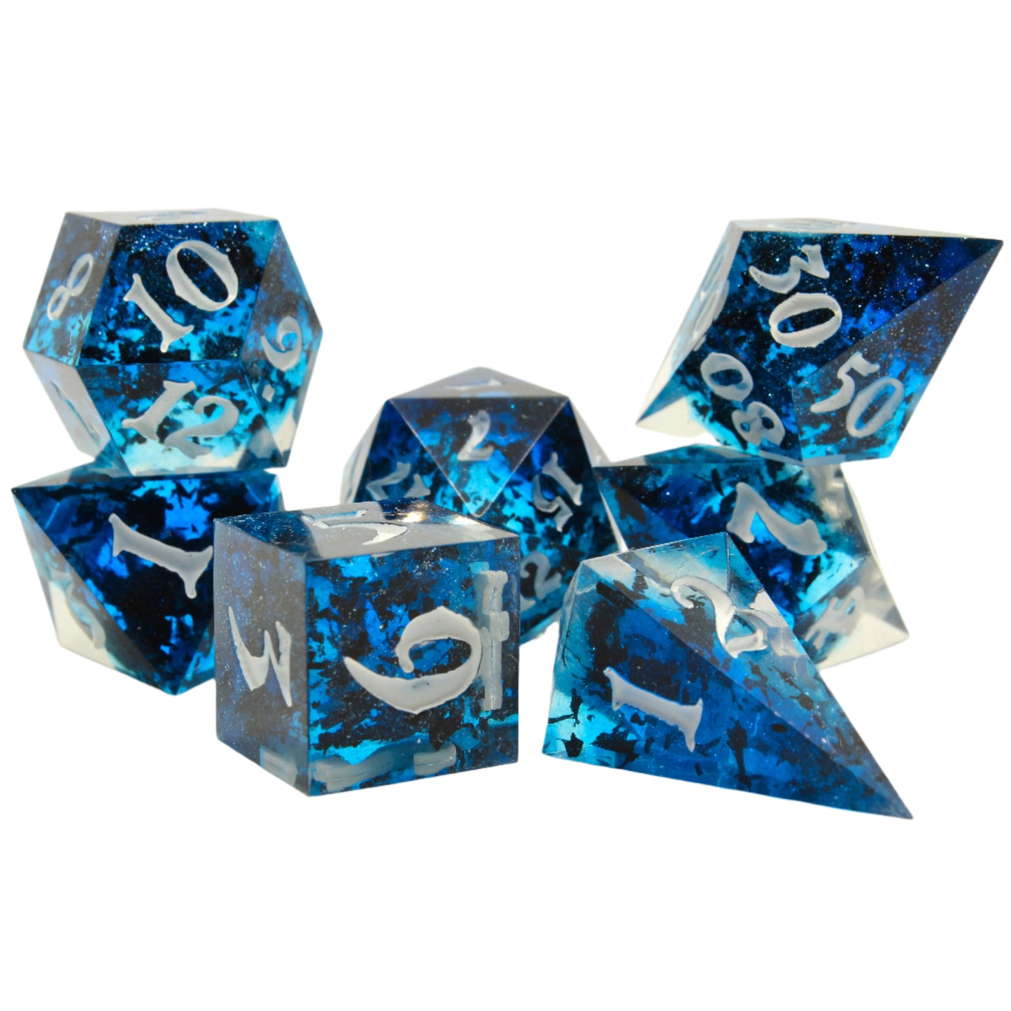 Sweet Dice - Polyhedral Resin Blue Storm