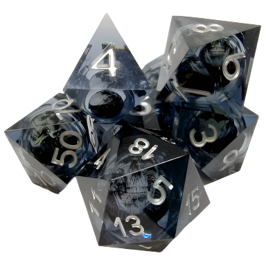 Liquid Core Skull Dice - Black