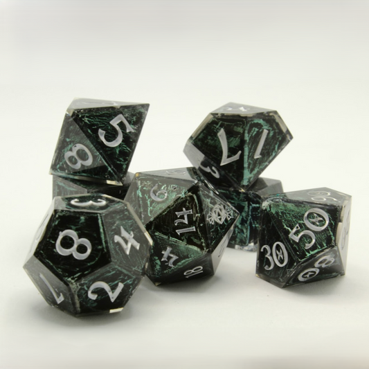 Sweet Dice - Polyhedral Resin - Emerald Stone