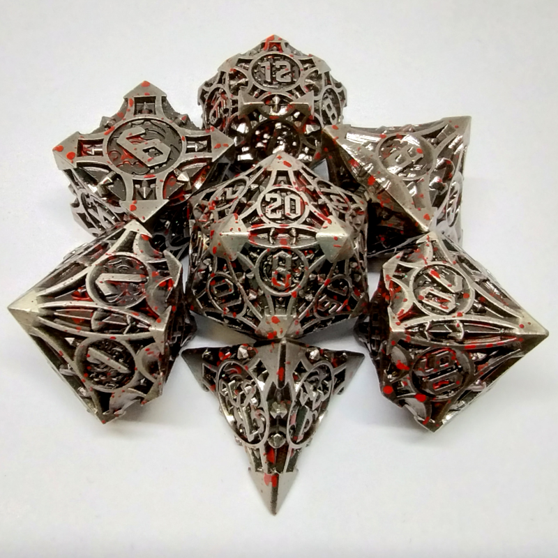 Chaos Dice Set - Bloody Silver