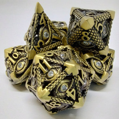 Hollow Dice Set - Diamond Eye Bronze
