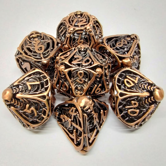 Skeleton Horror Dice Set - Old Copper