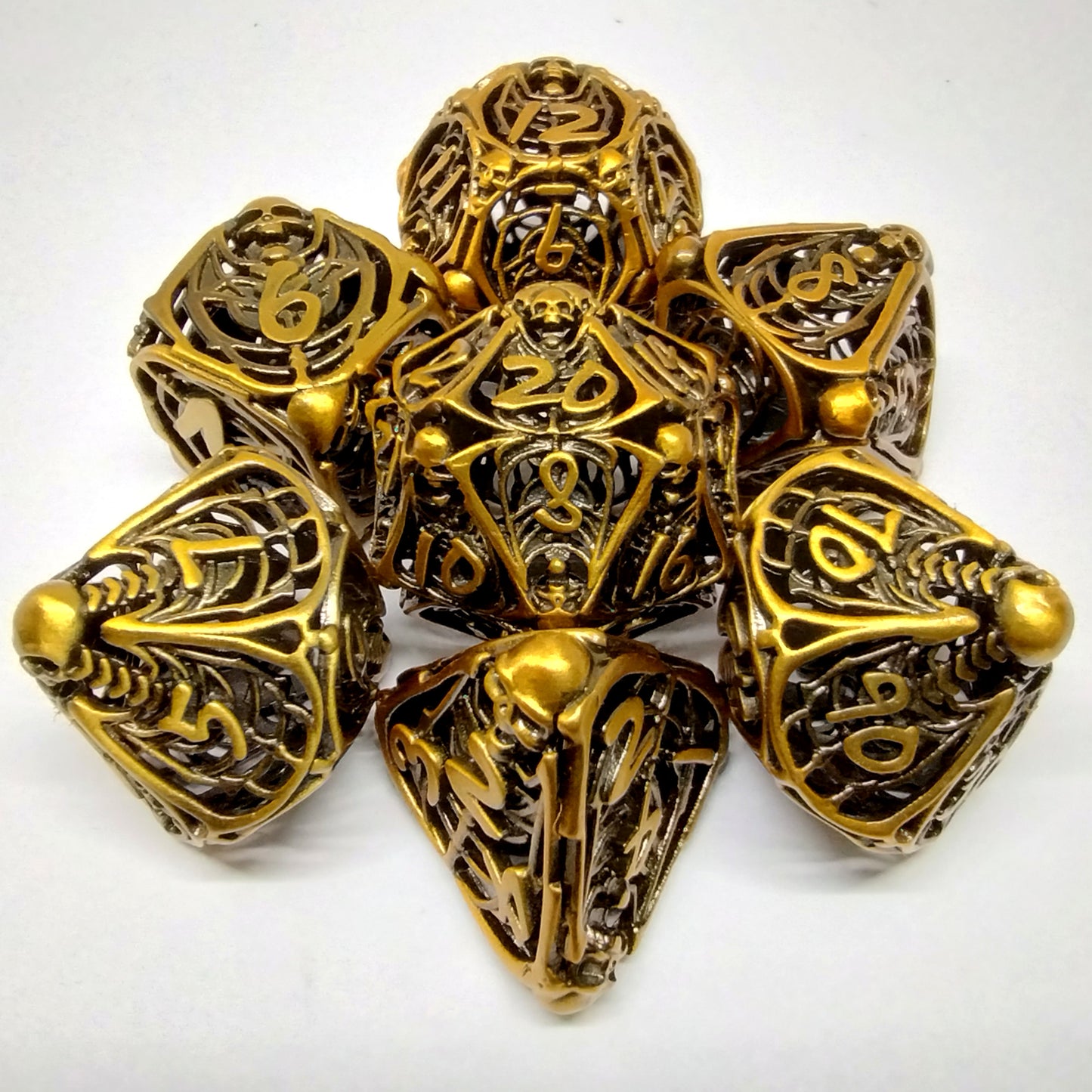 Skeleton Horror Dice Set - Old Gold