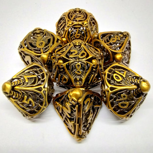 Skeleton Horror Dice Set - Old Gold