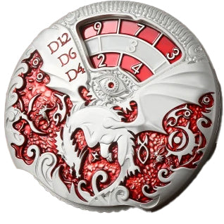 Dice Spinner: Deluxe Dragon - Silver Red