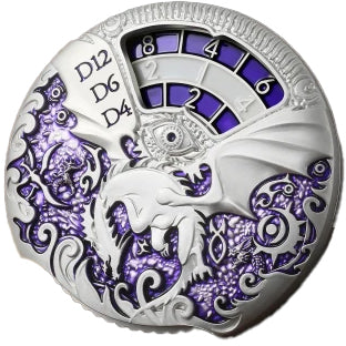Dice Spinner: Deluxe Dragon - Silver Purple
