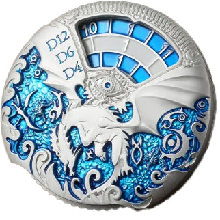 Dice Spinner: Deluxe Dragon - Silver Blue