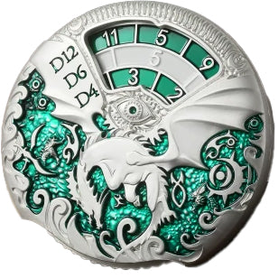 Dice Spinner: Deluxe Dragon - Silver Green