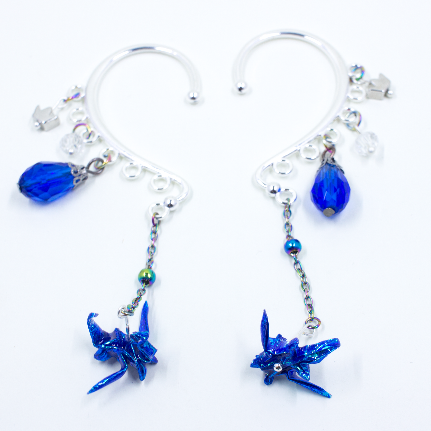 Blue Crystal Atelier - Origami Dragon Over Ear Cuff Pair