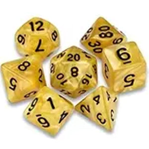 7 Polyhedral Abyss Dice Set - Yellow Gold / Black (AB0012)