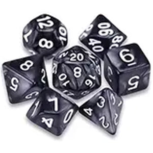 7 Polyhedral Abyss Dice Set - Nether Dark / Yellow (AB0020)