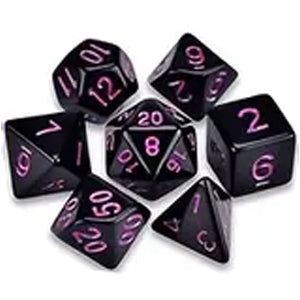 7 Polyhedral Abyss Dice Set - Black / Purple (AB0029)