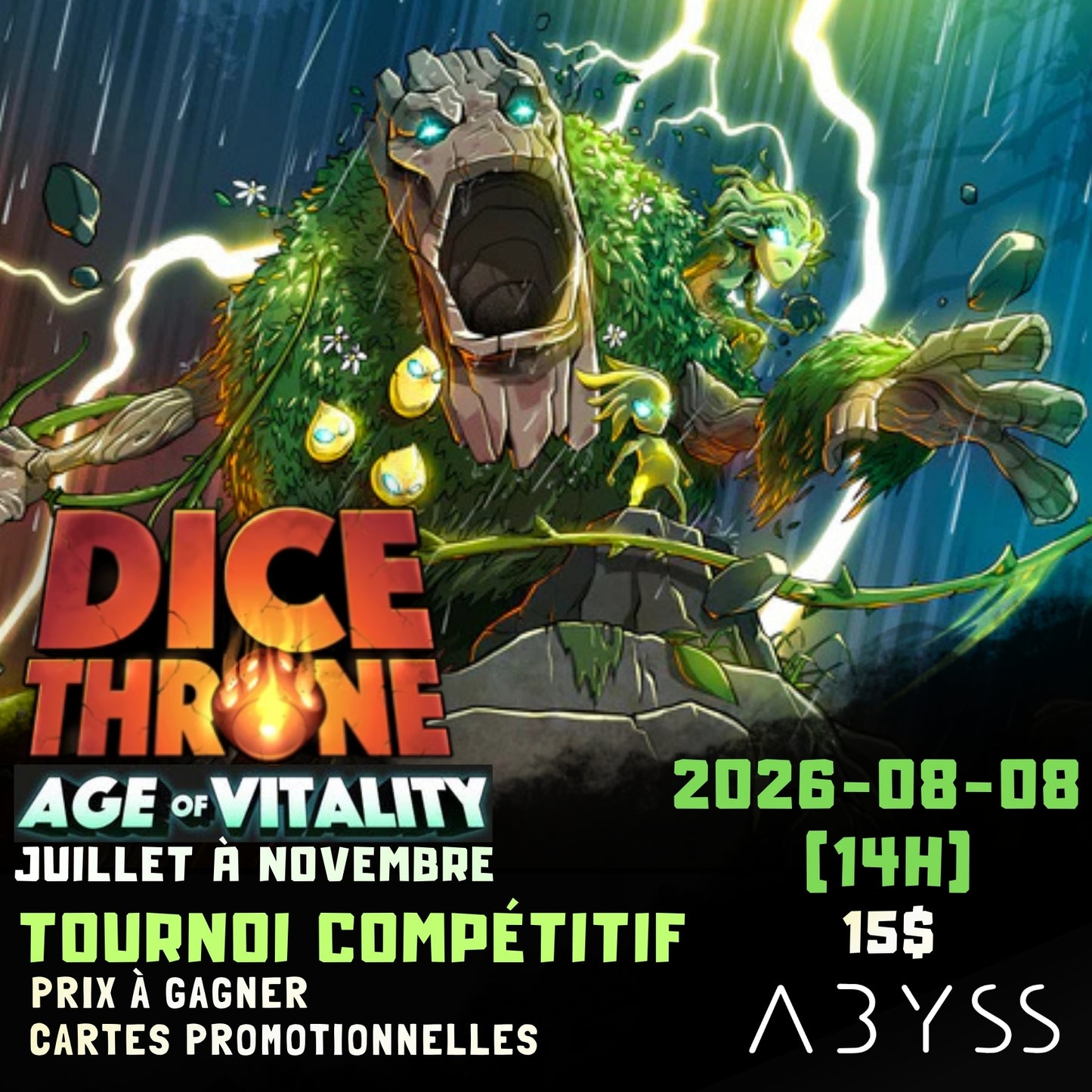 Tournoi Compétitif Dice Throne Age of Vitality 2026-08-08