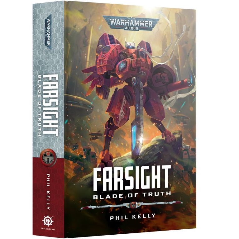 Cover of the book 'Farsight - Blade of Truth' featuring an illustration of a futuristic battle scene with a character and aliens.