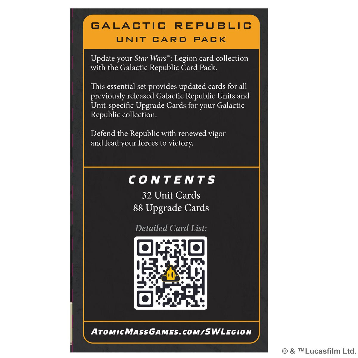 Star Wars: Legion - Galactic Republic Unit Card Pack (SWQ07EN) - Preorder