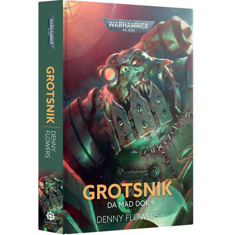 Book cover of 'Grotsnik' by Denny Flowers with Warhammer branding