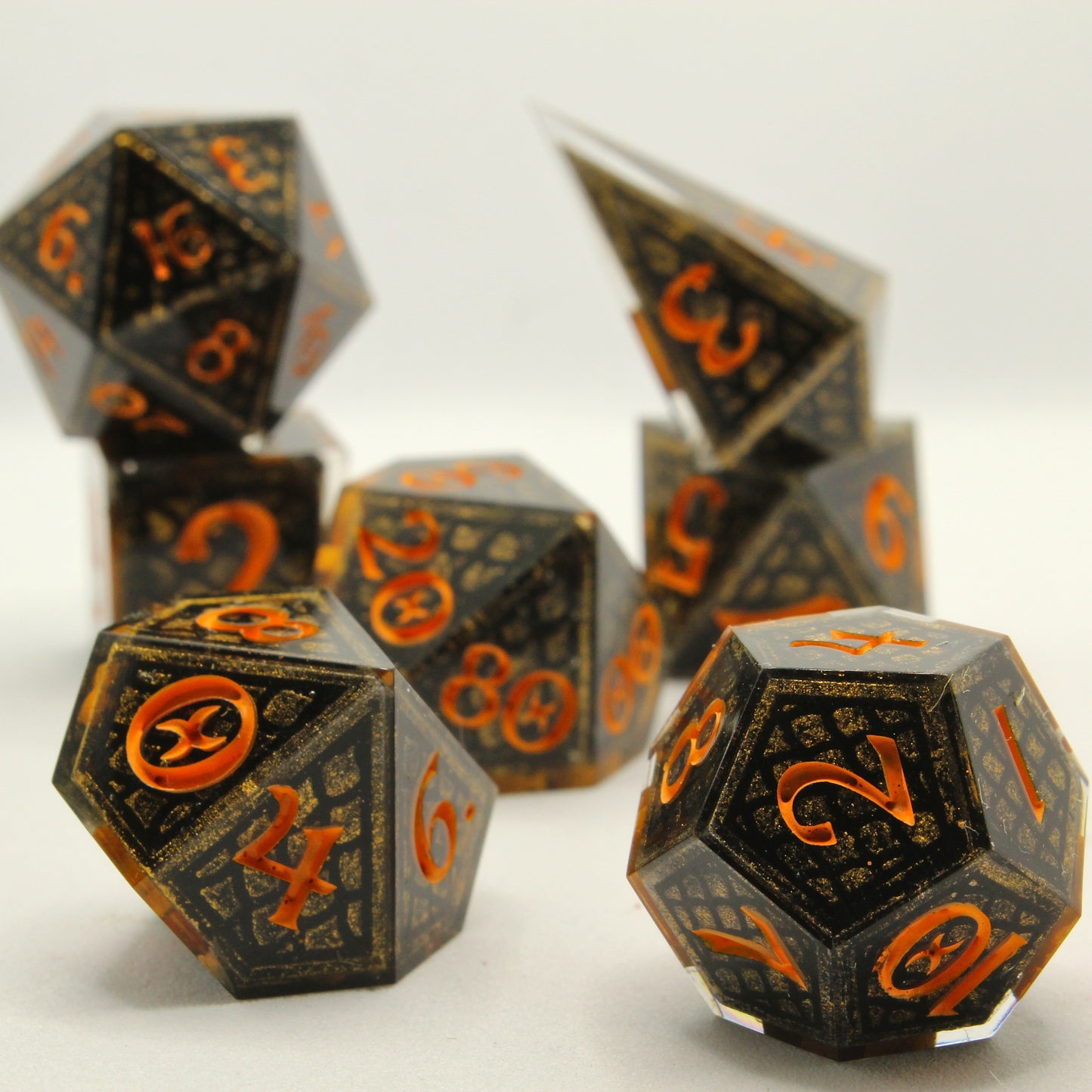 Sweet Dice - Polyhedral Resin - Bronze Dragon Scales