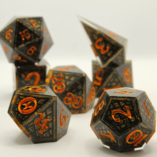 Sweet Dice - Polyhedral Resin - Bronze Dragon Scales