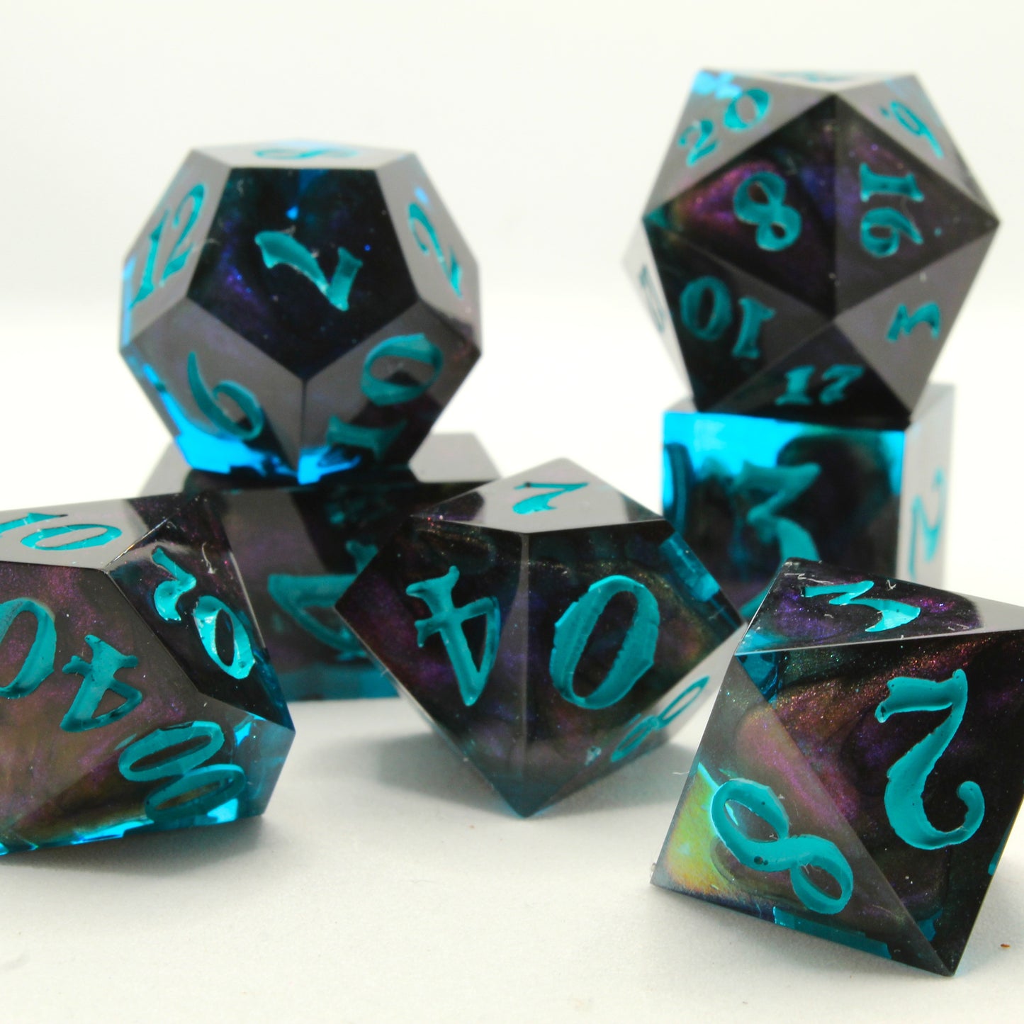 Sweet Dice - Polyhedral Resin - Purple Shadow Glimmer