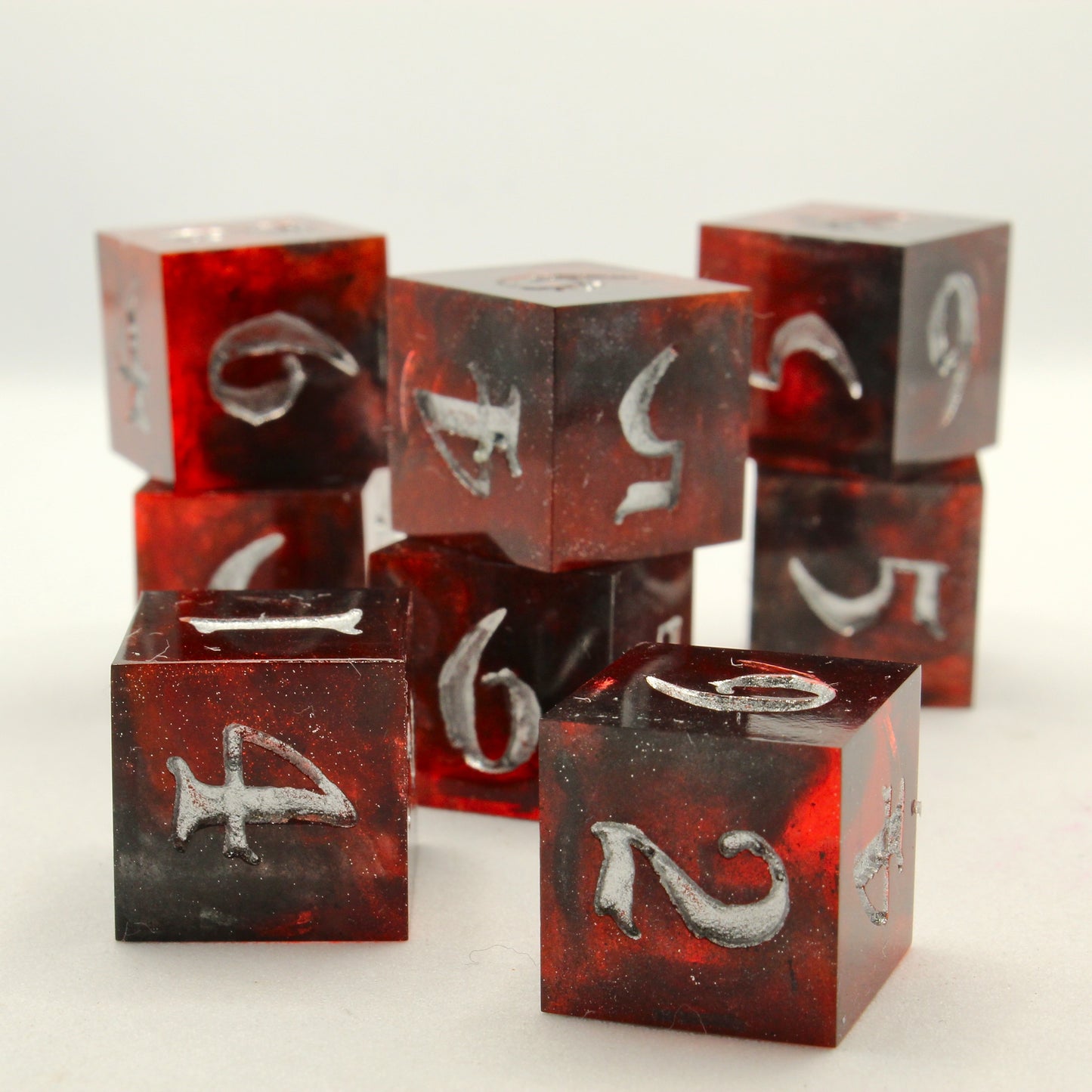 Sweet Dice - D6 Resin - Bloody Red & Black Shimmer